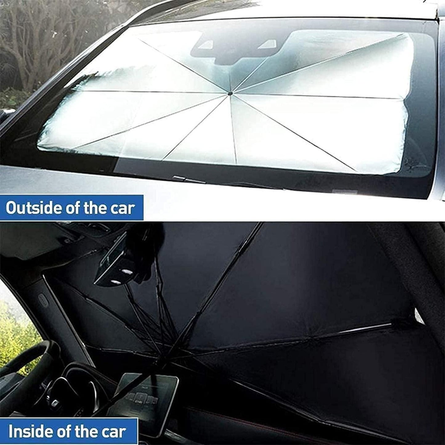 Car Windshield Sun Shade Umbrella ☀️ Foldable Heat Blocker & UV Protector for All Cars