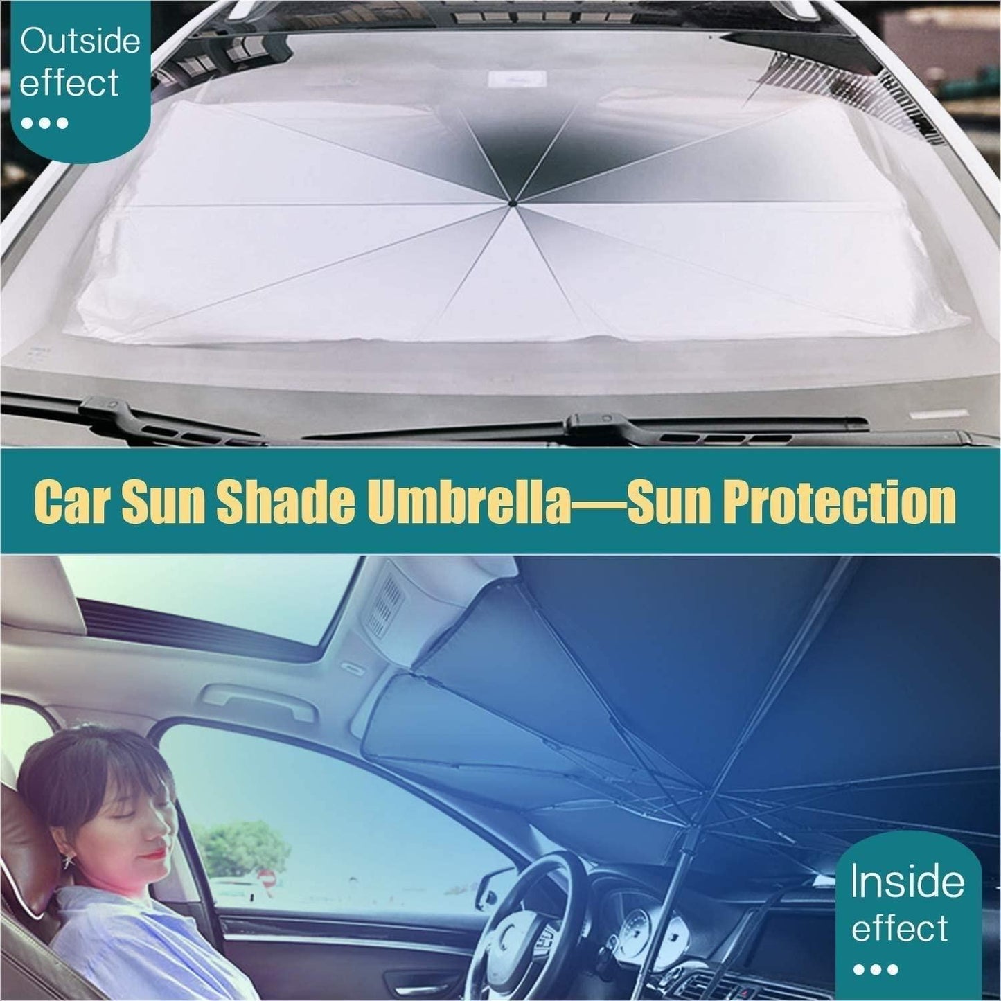 Car Windshield Sun Shade Umbrella ☀️ Foldable Heat Blocker & UV Protector for All Cars
